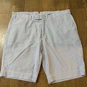 Polo Ralph‎ Lauren Men's Chino Shorts 38 Blue White Gingham Check Flat